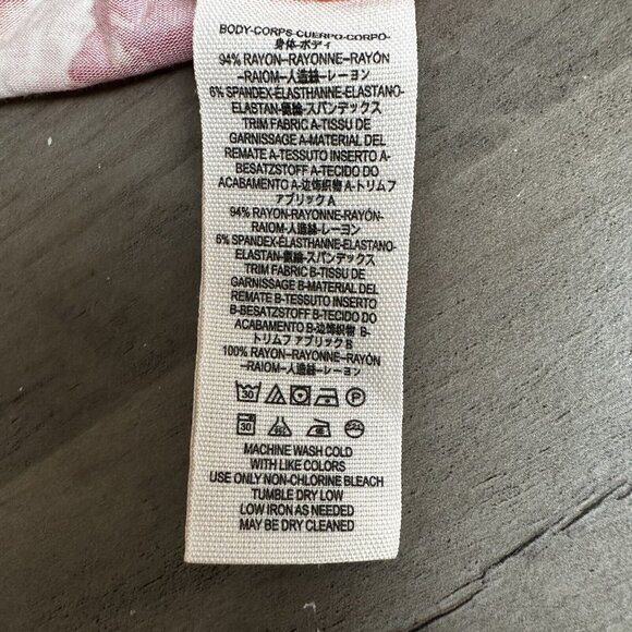 Free People Baja‎ Babe Red Floral Print Tie Back Cold Shoulder Tee Top Jersey XS - Picture 13 of 16